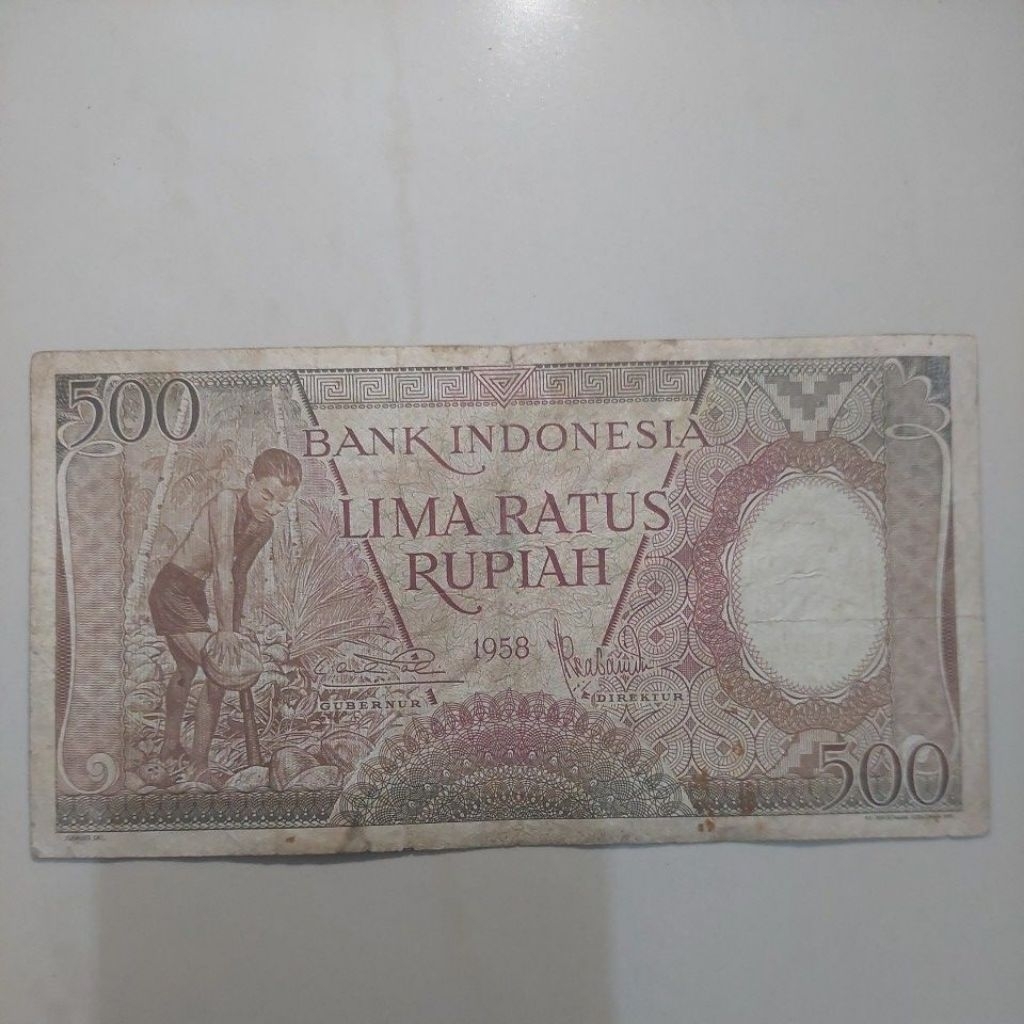 500 rupiah tahun 1958. UCH 07832.