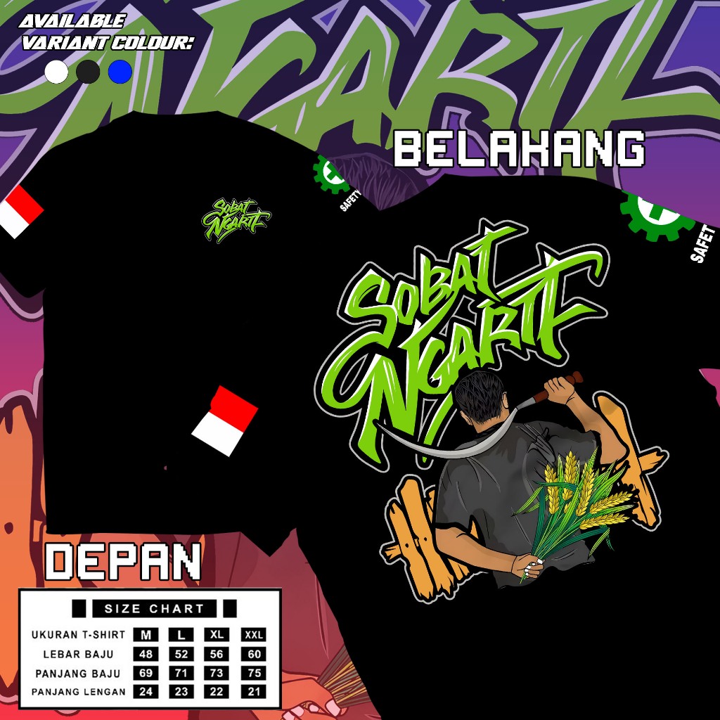 Kaos Sobat Ngarit Hijau //Kaos Distro Pria Wanita Milenial