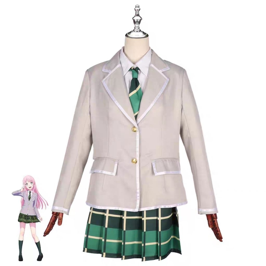 [PO] bang dream seragam sekolah hijau cosplay set costume