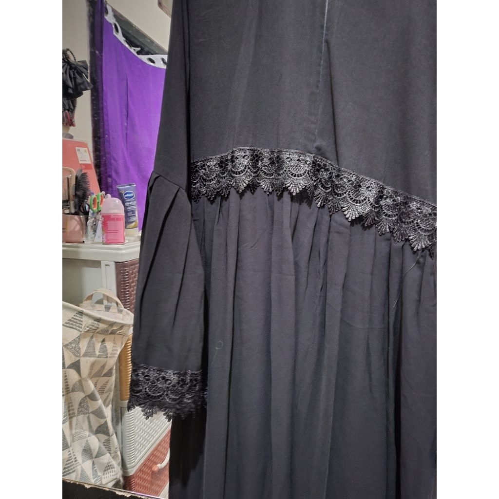preloved gamis hitam / abaya hitam / abaya lokal