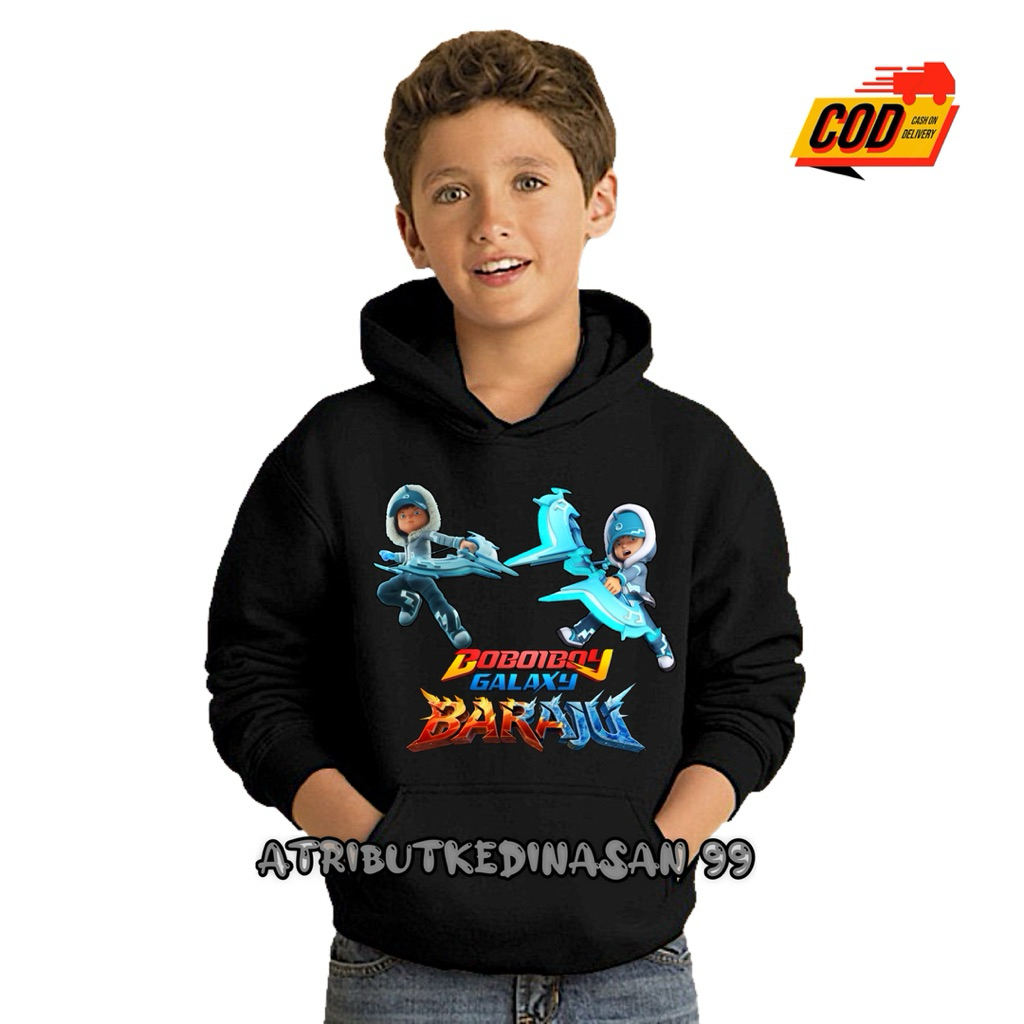 Jaket Hoodie Anak BOBOIBOY GALAXY BARAJU X Boboiboy ice Jaket Anak-Anak UNISEX 4-12 Tahun