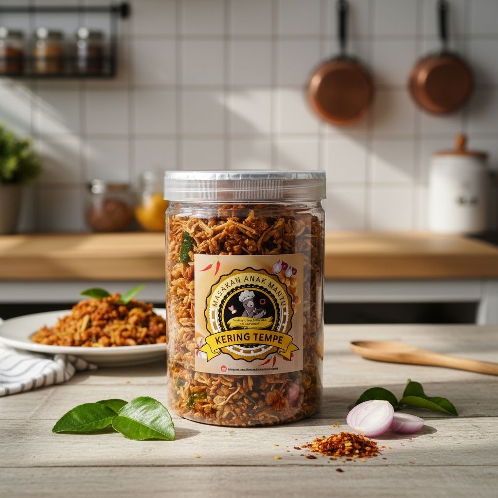 Kering Tempe Bawang Daun Jeruk 300 gr / toples