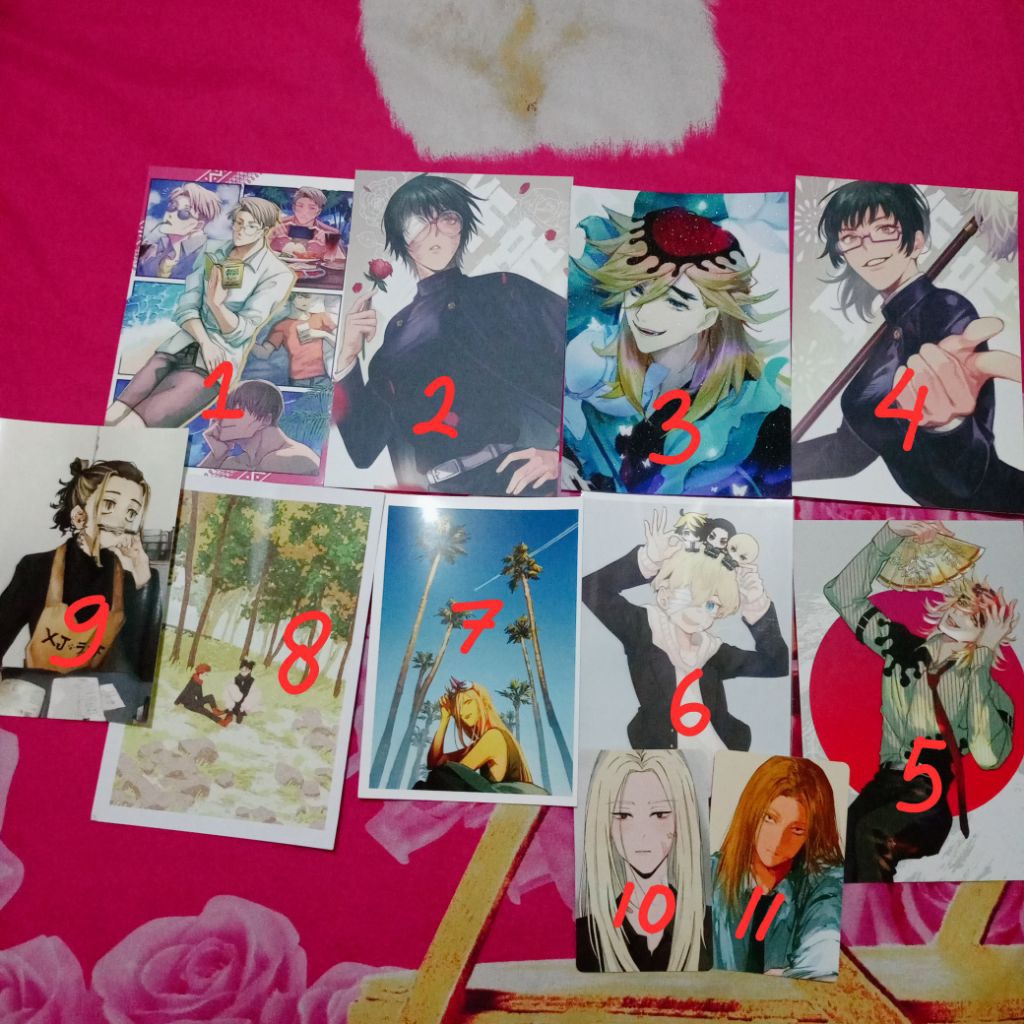 [BACA DESKRIPSI] Poster Photocard Anime JJK, Demon Slayer, Chainsaw Man, Tokrev, Sakamoto Days. Bagu