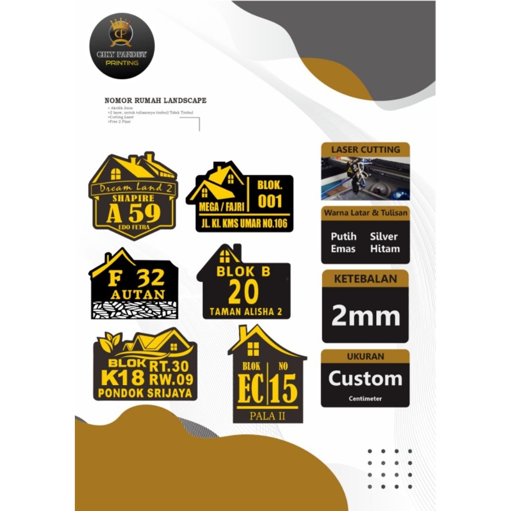 Nomor rumah / nomor rumah akrilik / nomor rumah timbul