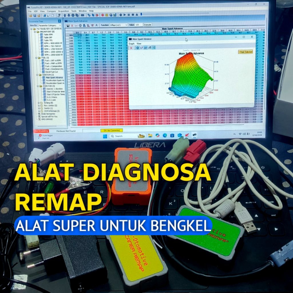 Laptop fulset diagnosa Remap honda flash tool V6
