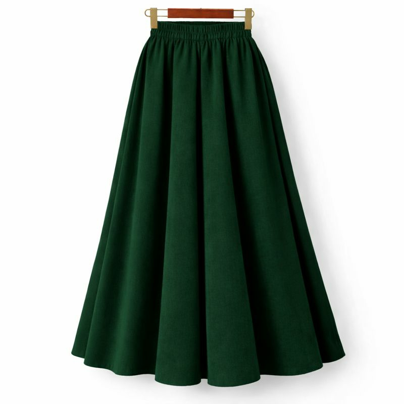 Rok Panjang Wanita WOLFIS Polos Premium Ada Saku Kantong Lebar Payung Flowy Jumbo Bahan Tebal Formal Kerja Kuliah Casual Muslimah by KaRINA