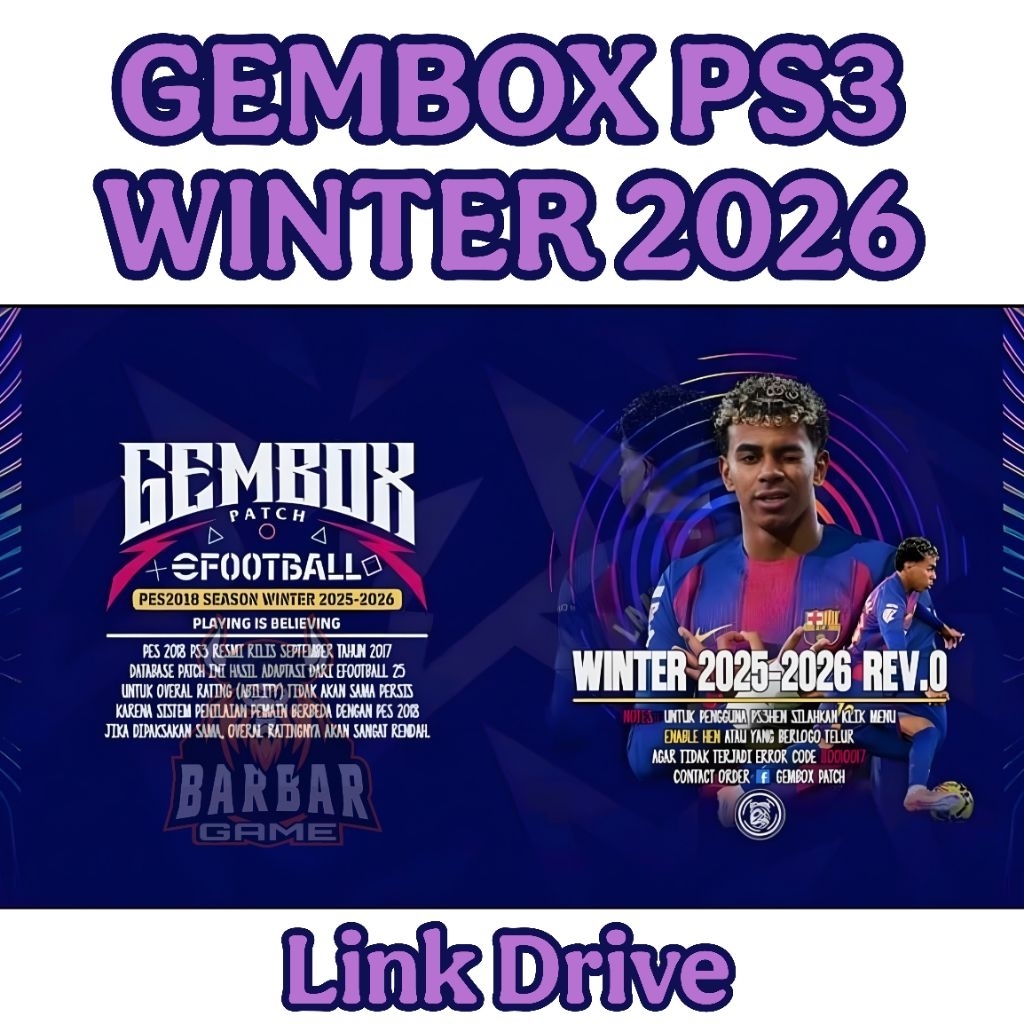 NEW!!! Gembox Terbaru!!! PES 2026 GEMBOX WINTER PS3 FINAL TRANSFER 2026 - sedia game ps2 ps3 ps4 cfw