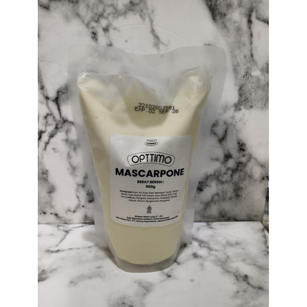 OPTTIMO MASCARPONE CHEESE 500GR/ BRAND YUMMY/ OPTTIMO MASCARPONE CHEESE 500GR