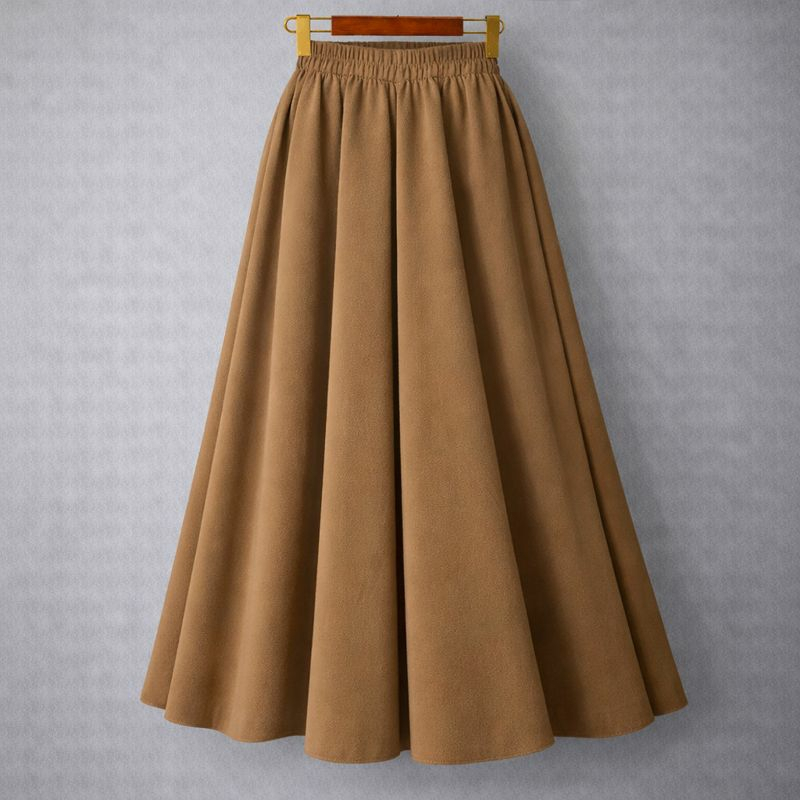 Rok Panjang Wanita WOLFIS Polos Premium Ada Saku Kantong Lebar Payung Flowy Jumbo Bahan Tebal Formal Kerja Kuliah Casual Muslimah by KaRINA
