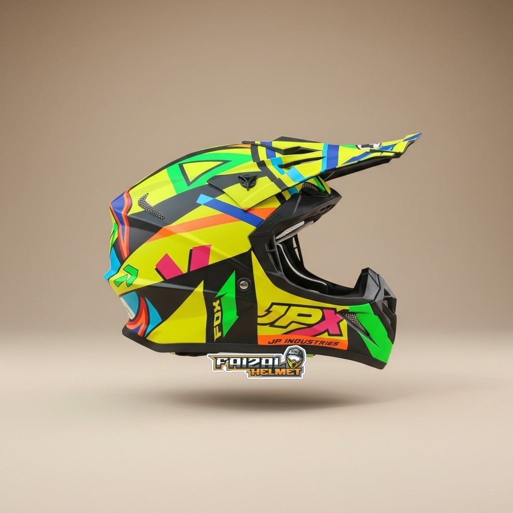 HELM JPX FOX 1 MOTIF SERI X4 BLACK DOF HELM CROSS TRAIL PREMIUM ECE DOT SNI