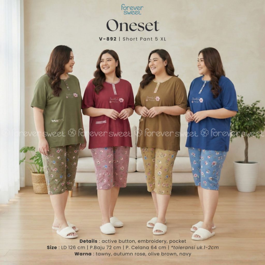 FOREVER SWEET  SETELAN PENDEK  uk 5XL