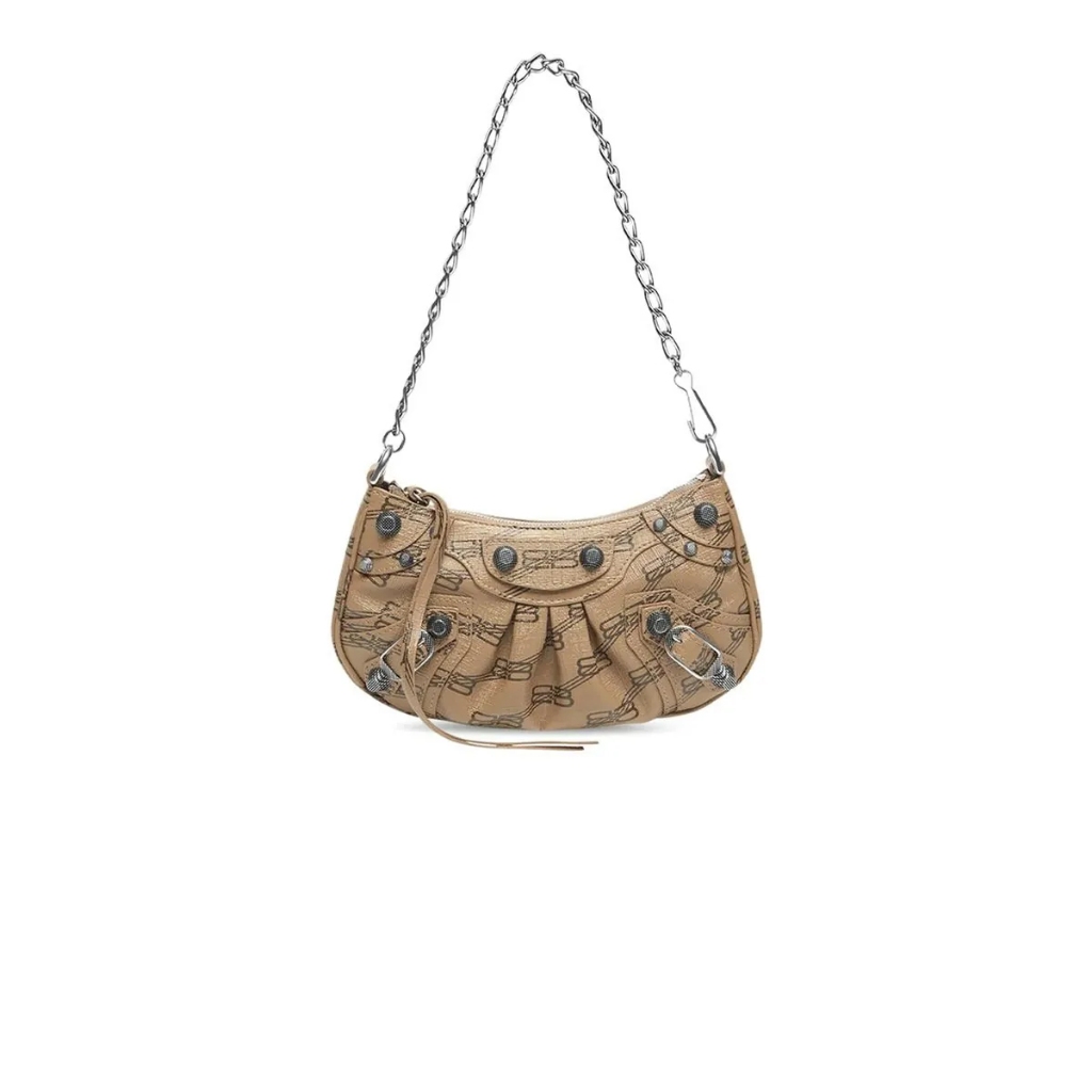 Geeluxury Le Cagole Mini Purse with Chain BB Monogram Beige/Brown