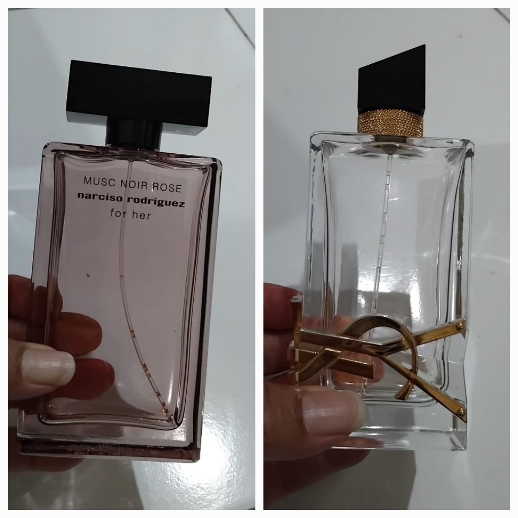 Botol Kosong Ori Parfum Narciso Rodriguez Musc Noir Rose & YSL Libre EDP No Refillable