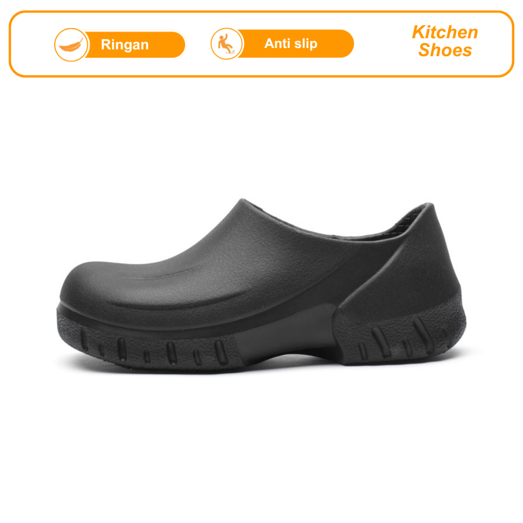 Sepatu Kitchen Anti Slip Sepatu Chef Kitchen Shoes 9033 Hitam
