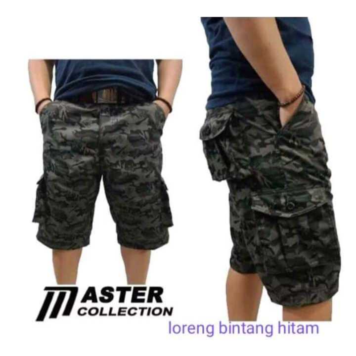 BIG PROMO CELANA PENDEK CARGO LORENG ARMY PUTIH PRIA/WANITA