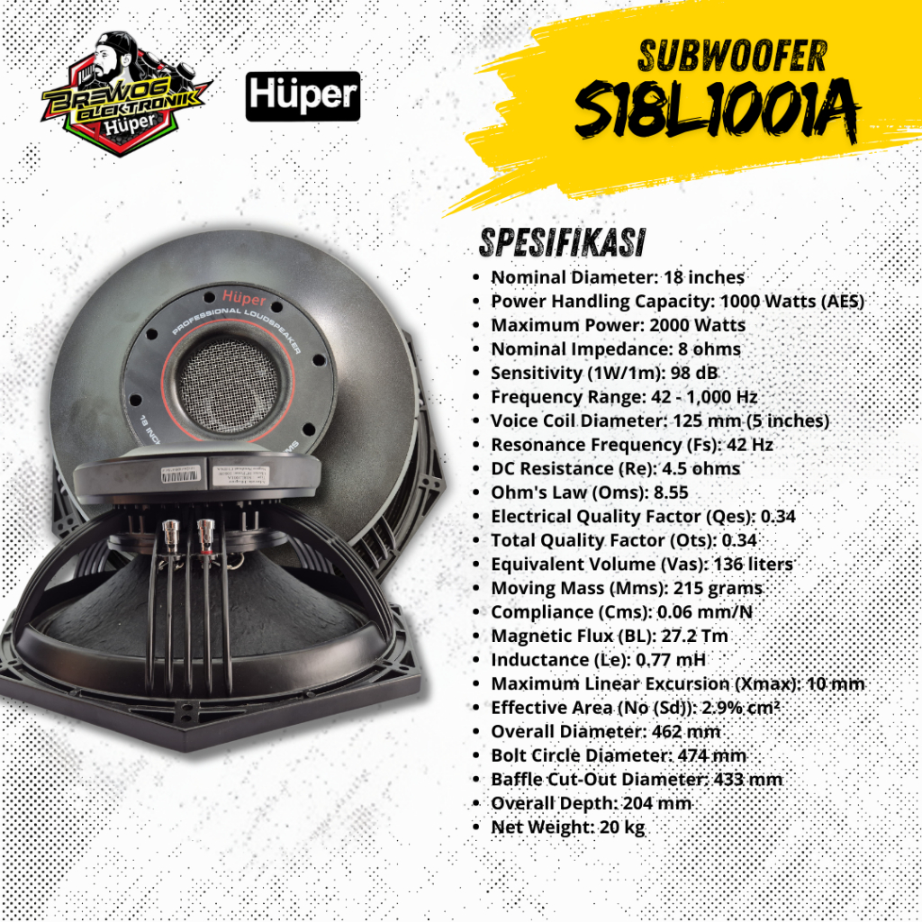 S18L1001A SUBWOOFER HUPER BARCLAY