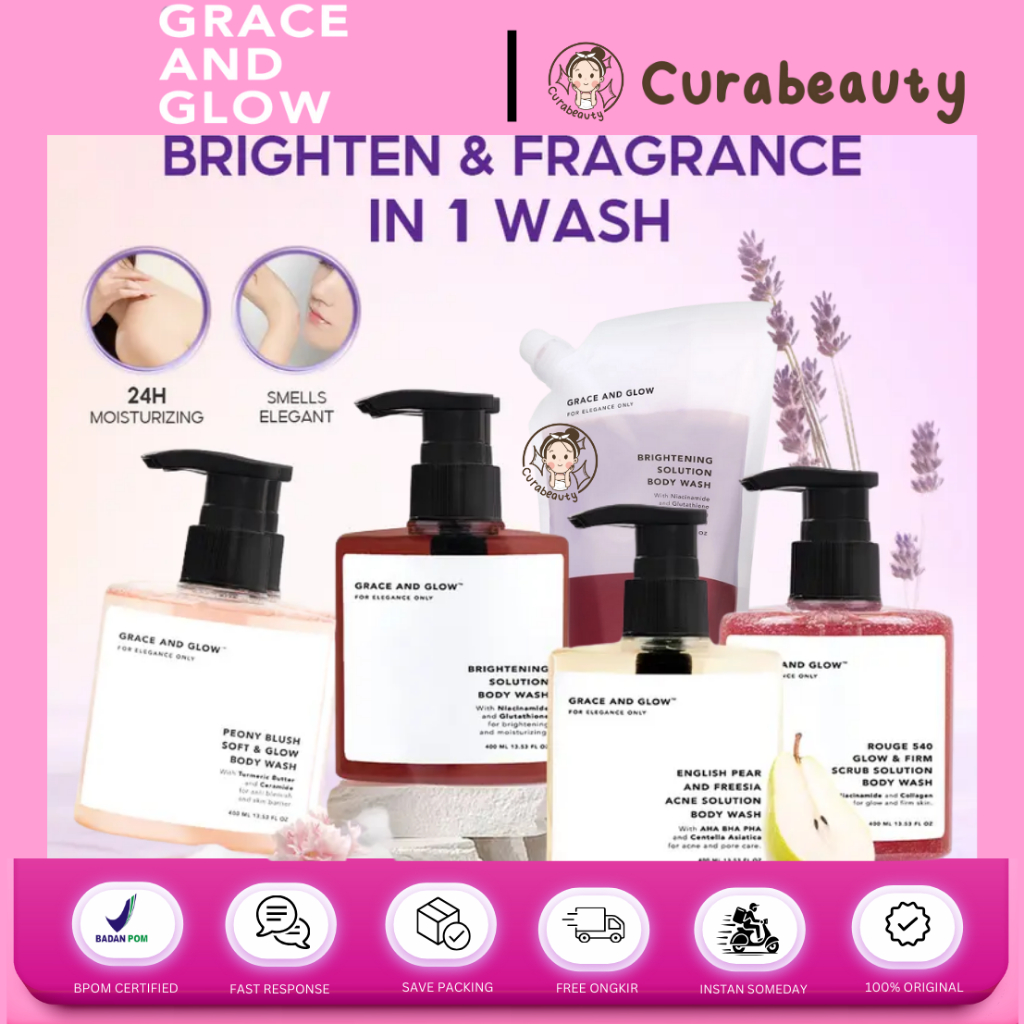 CURABEAUTY MANADO GRACE AND GLOW BODY WASH SERIES PUMP & REFILL