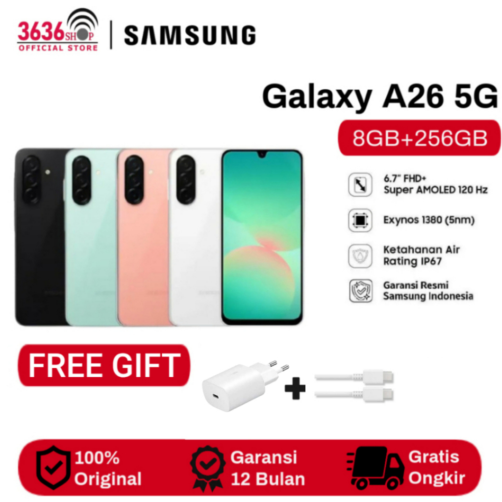 Samsung Galaxy A26 5G 8GB+256GB LCD Super AMOLED Camera 50MP Garansi Resmi 1 Tahun
