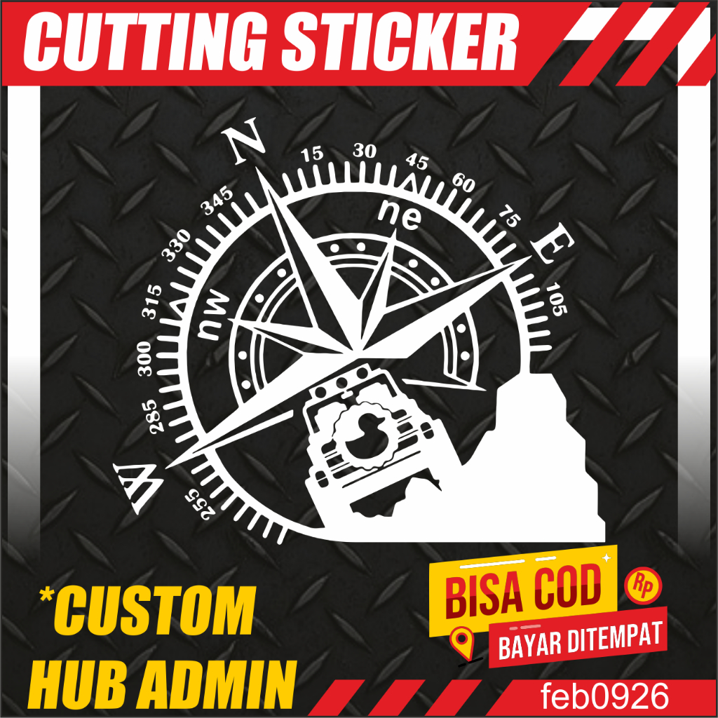 Cutting Sticker Mobil Kompass Offroad Keren