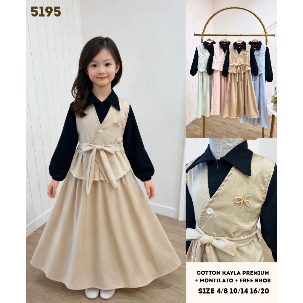 dress anak tanggung / gamis anak prempuan / gamis anak tanggung / gamis luna