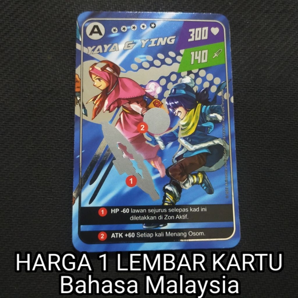 (HARGA SATU KARTU) Boboiboy Monsta Galaxy Card Yaya & Ying Grade A Bahasa Malaysia Dari Pek Satria