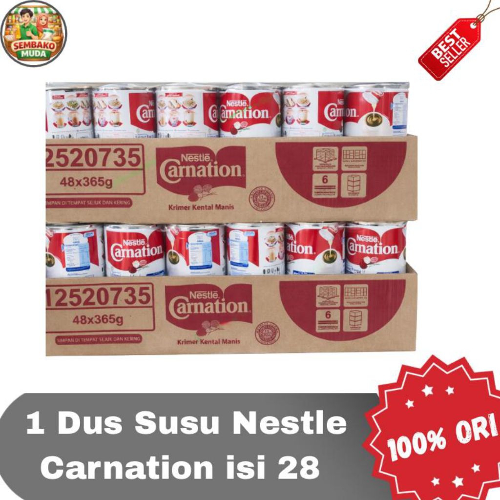 Susu Nestlé Carnation 1 Dus isi 48 / Susu Kental Manis Carnation Creamy