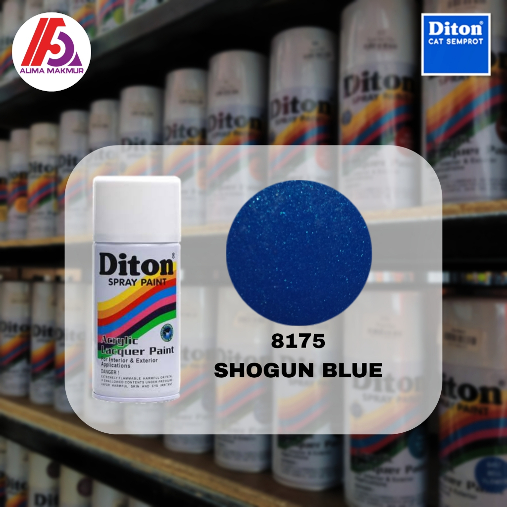 Diton Acrylic 8175 Shogun Blue 300cc / Pilok Biru Metalik / Cat Semprot Biru Metalik Mengkilap
