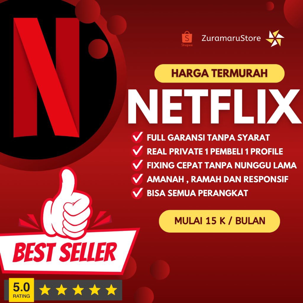 NETFLIXX MINGGUAN DAN 1 BULAN FULL GARANSI AMANAH