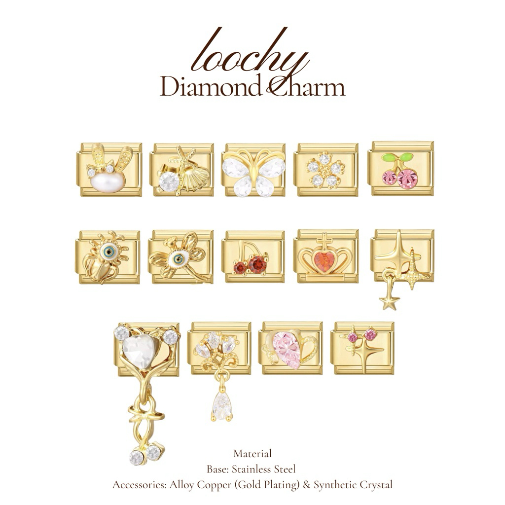 Italian Bracelet I GOLD Diamond Charm