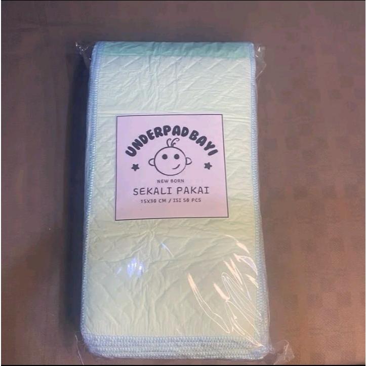 Underpad Bayi Isi 100 Pas Seukuran Popok Kain 15cmx30cm