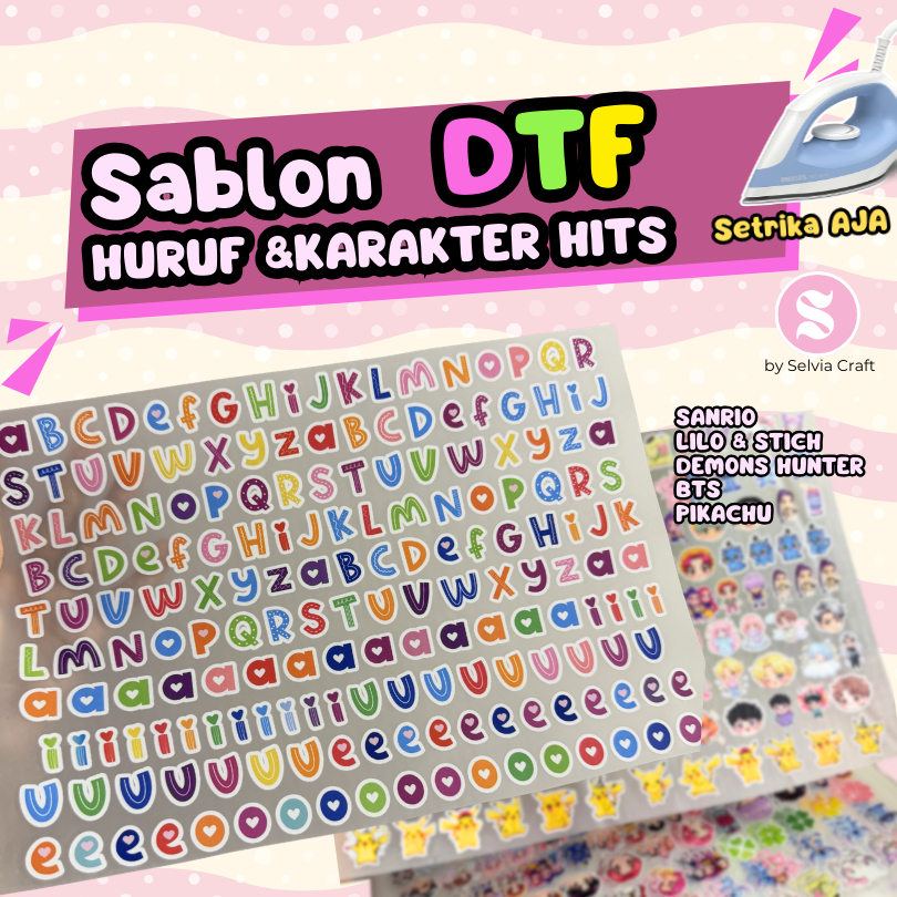 Sablon Huruf & Karakter DTF