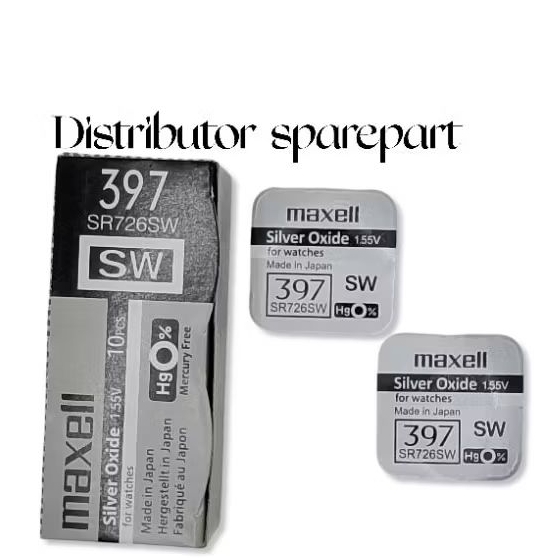 Baterai Original 397 SR726SW Maxell PB Kotak  Sr 726 Sw Silver Oxide Hg0% 1.55V