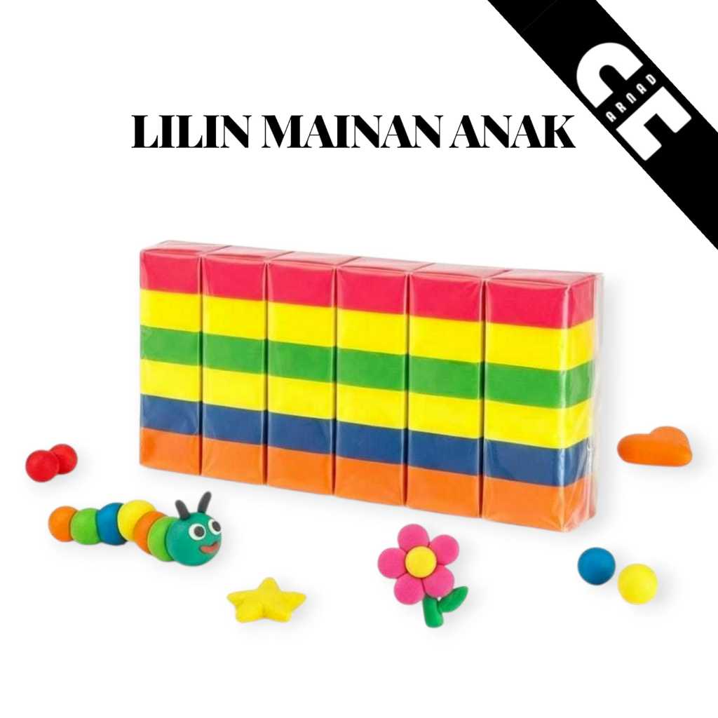 Lilin Mainan Anak Edukasi  Warna Warni Kecil Plastisin 1 Lusin