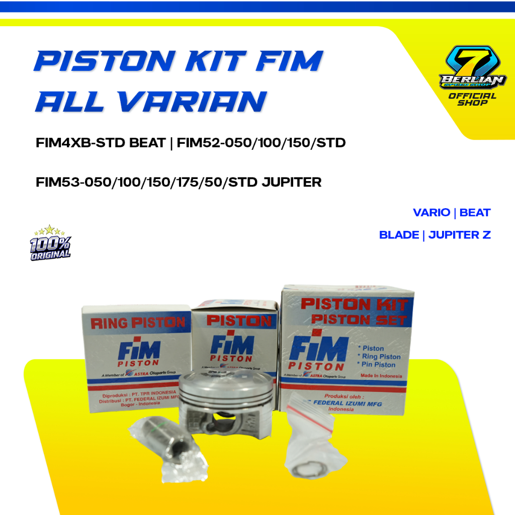 PISTON KIT FIM 52  BEAT, VARIO, BLADE,