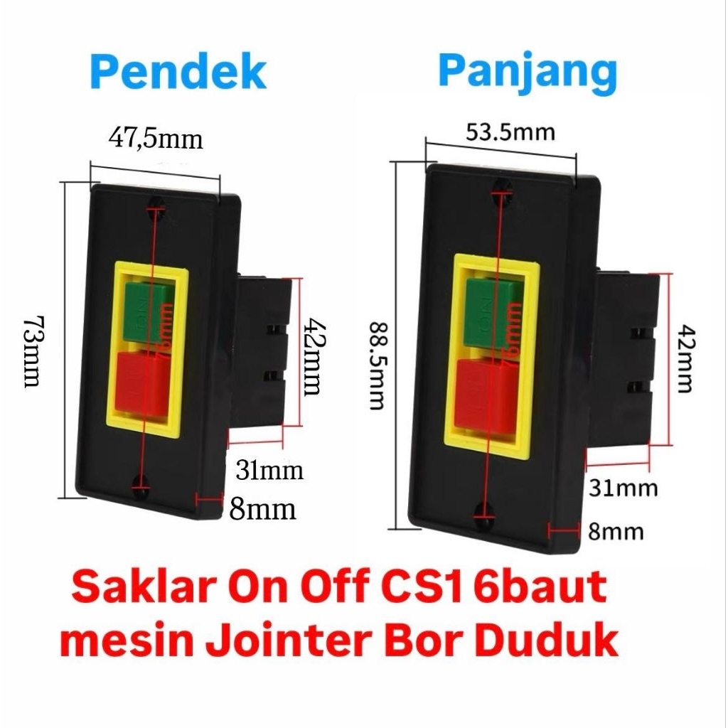 BULL Saklar On Off CS1 6 Baut untuk Mesin Jointer - Bor Duduk - gerinda duduk