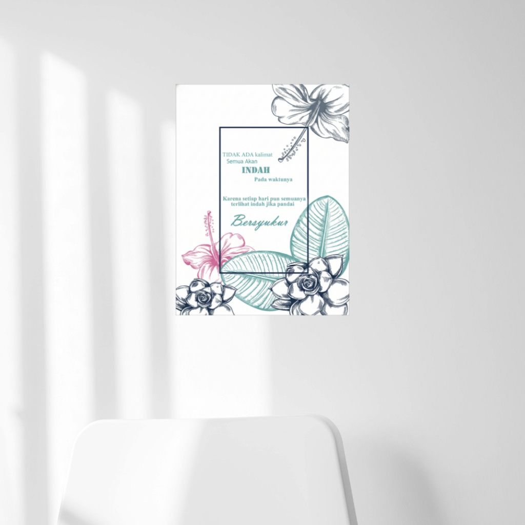 Hiasan Dinding Poster Motivasi Bersyukur Estetik