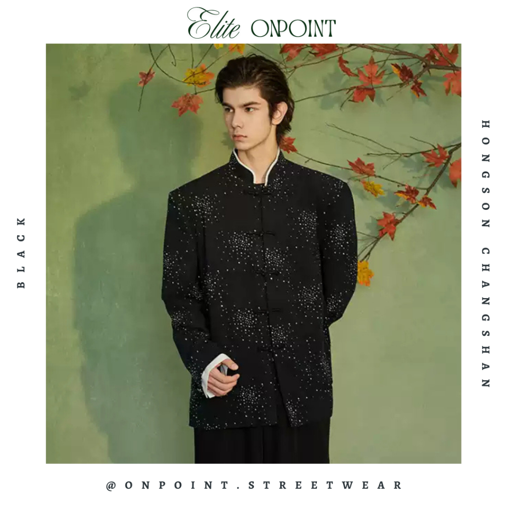[PRE ORDER - ELITE ONPOINT] Hongson Changshan- Cheongsam Qipao Pria Atasan Kemeja Oriental Pria Blaz