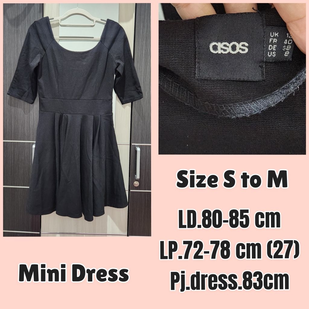 Mini Dress/ Dress Mini Bahan Stretch -Hitam