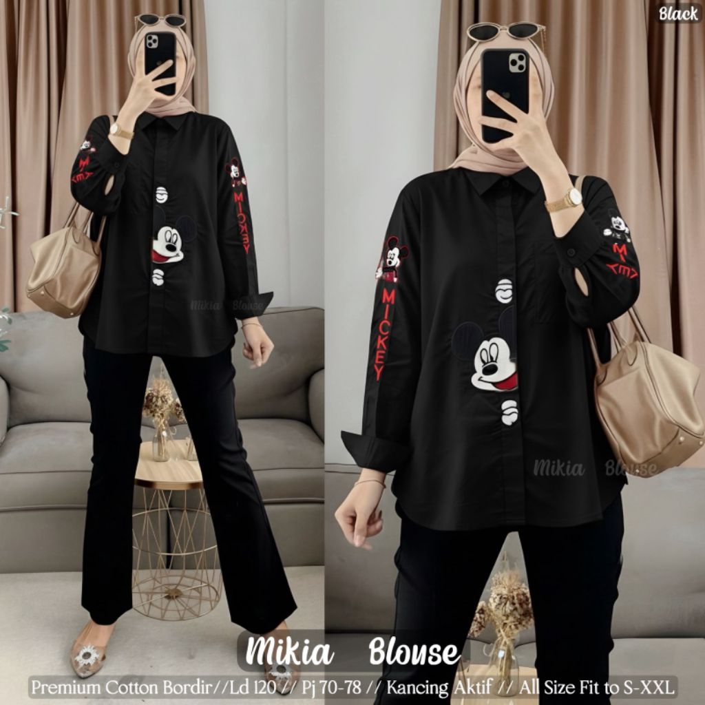 JUMBO LD 120 PETICIA MIKIA BAJU KEMEJA WANITA