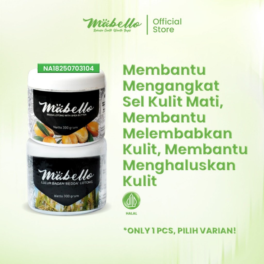 MABELLO bedda lotong Original 100% (alami bpom&halal) / lulur hitam /bedda lotong / lulur mencerahka