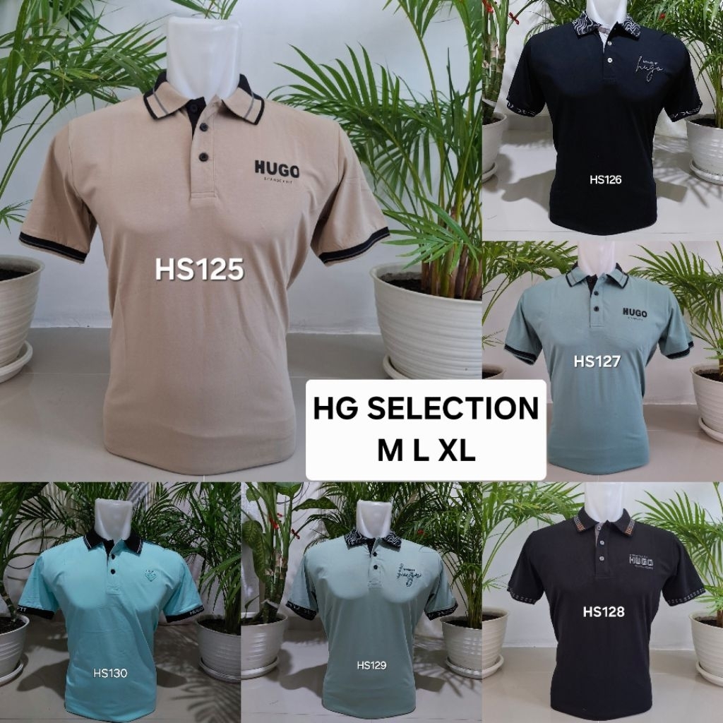 HUGO SPANDEX FIT KAOS BERKERAH HG SELECTION size M L XL  kaos kerah polos T-Shirt HUGO SELECTION ori