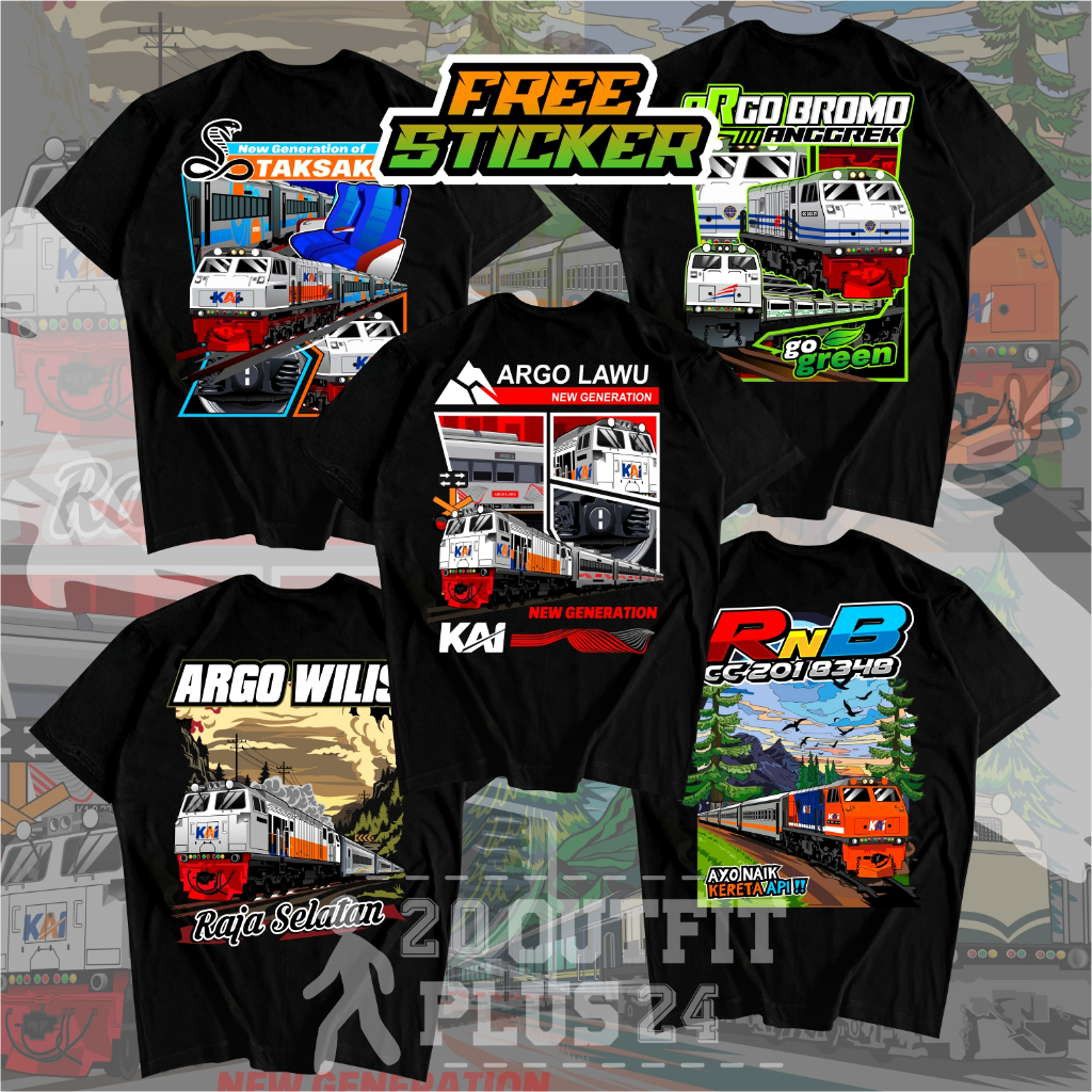 Kaos Kereta Api KA Taksaka RNB Argosemeru Tematik CC206 CL125 Anak  - Baju Jersey Kereta Api Anak - 