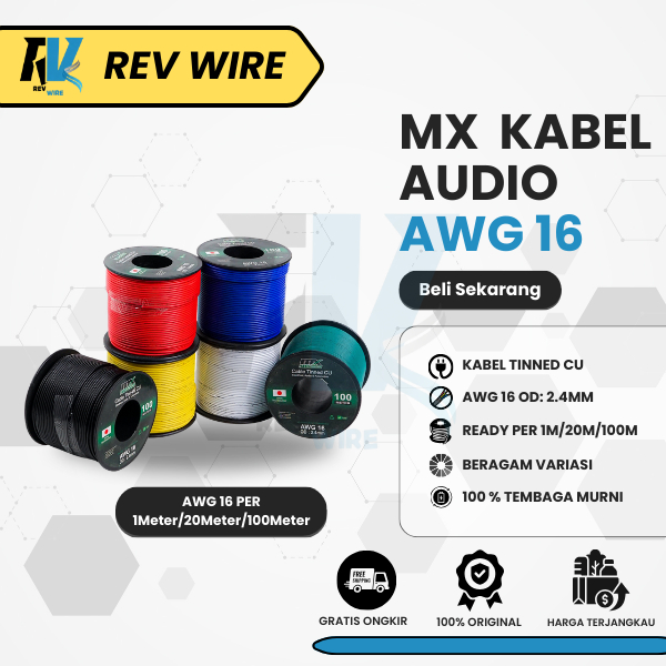 Kabel Audio AWG 16 Tinned CU Per Meter