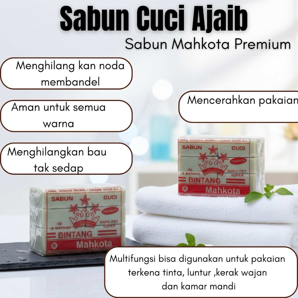 Sabun Batang Ajaib Bintang Mahkota – Pembersih Noda Serbaguna