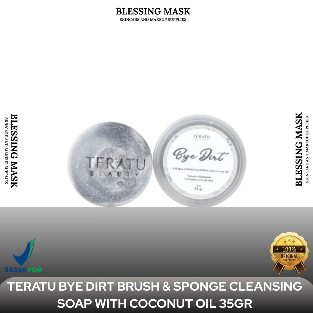 TERATU BEAUTY Bye Dirt Brush & Sponge Cleansing Soap with Coconut Oil