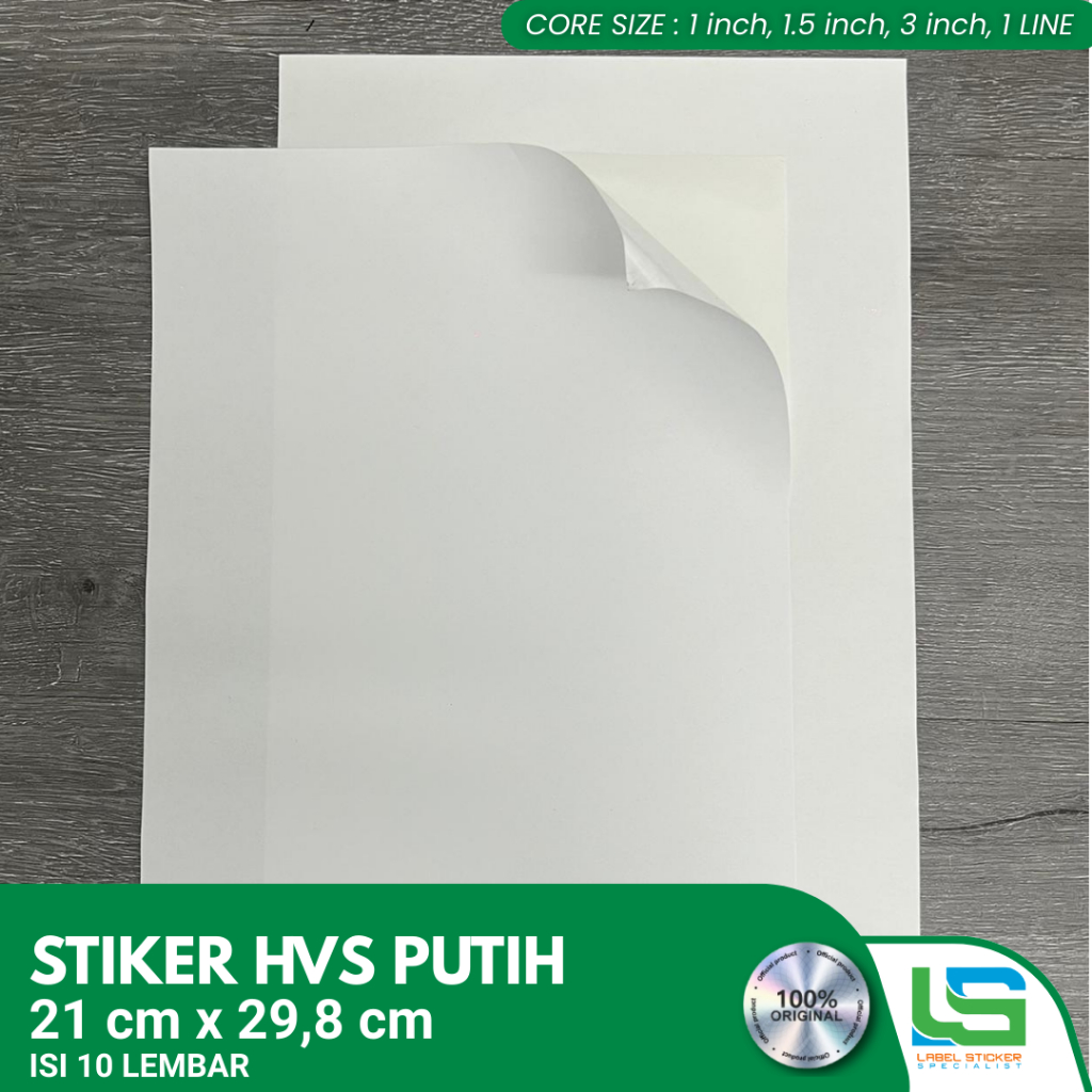 Stiker HVS A4 Stiker Kertas HVS A4 Polos ISI 10 LEMBAR