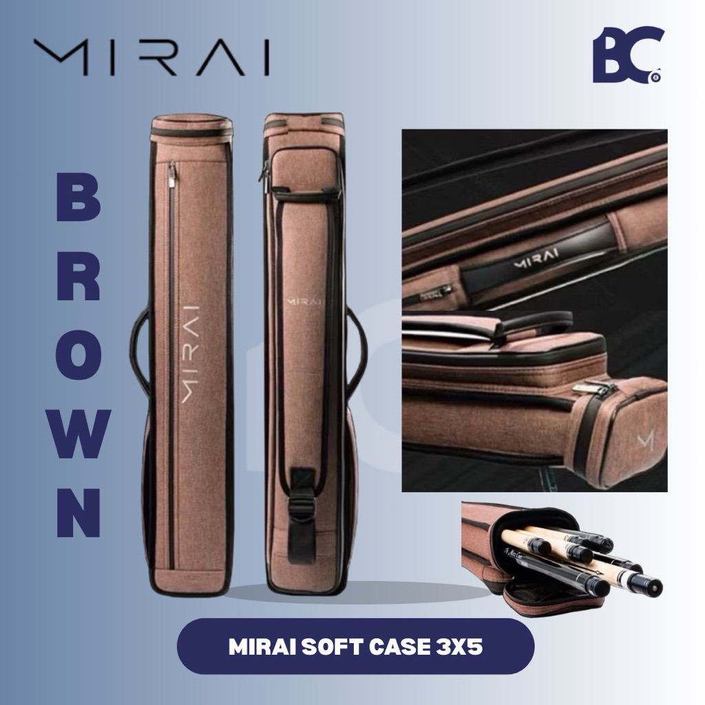 (PASTI ORI) Mirai 3x5 Cue Case - Tas Billiard Mirai 3x5 - SoftCase Mirai 3x5 - Billiard Case 3x5 Mir