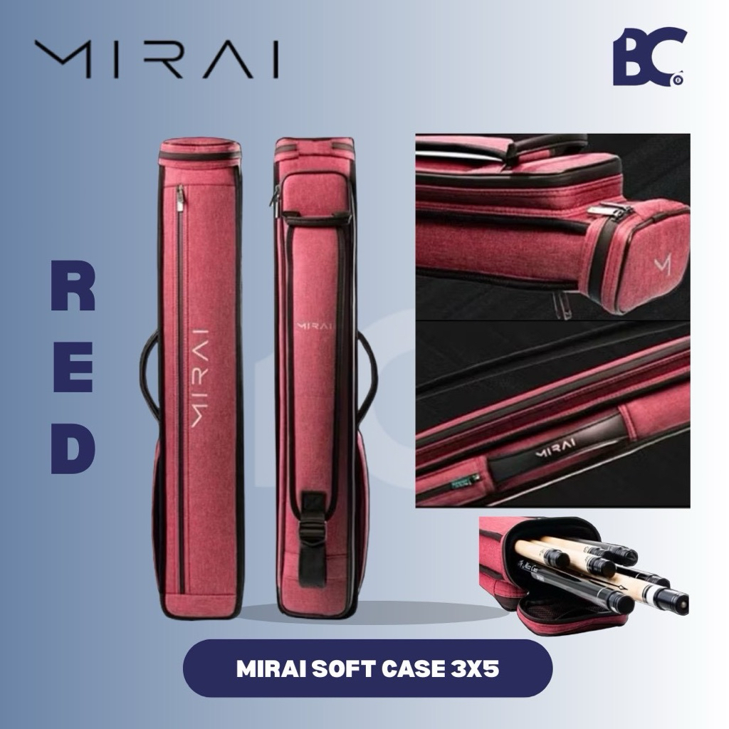 (PASTI ORI) Mirai 3x5 Cue Case - Tas Billiard Mirai 3x5 - SoftCase Mirai 3x5 - Billiard Case 3x5 Mir