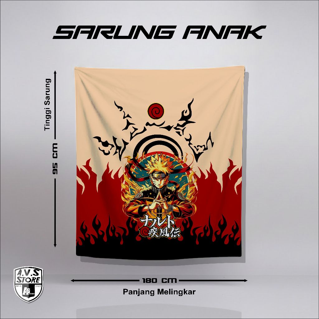 Sarung Anime Naruto Shippuden sage Motif Printing Snak Unizex - Series Naruto - Sarung Anak  Adem Ny