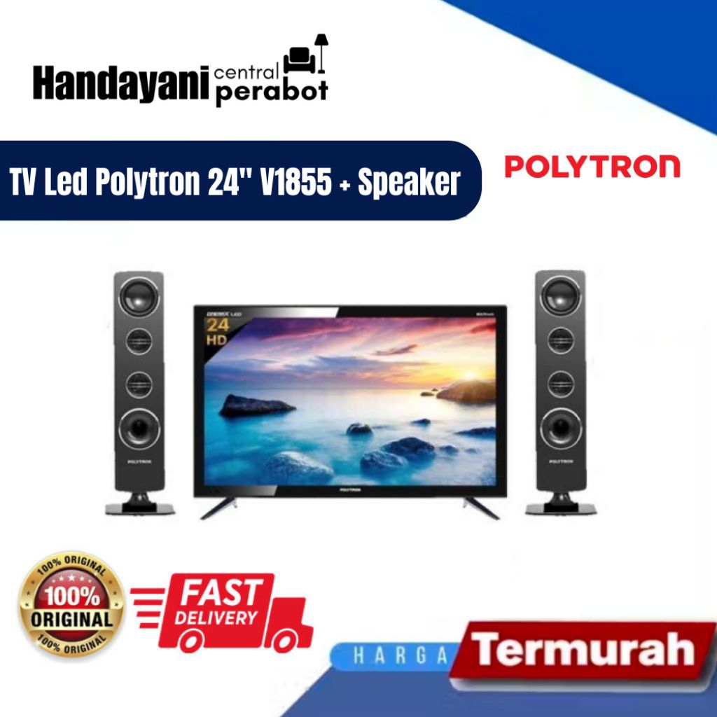 Tv LCD LED Polytron 24" V1855 + speaker